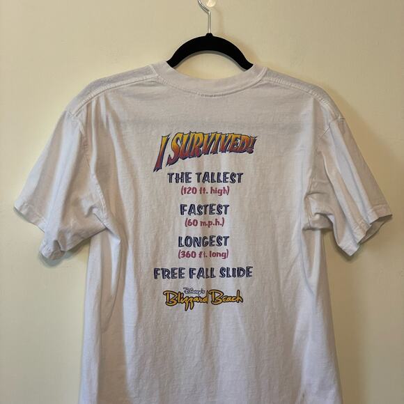 Y2K Disney S short sleeve t-shirt I Survived Summit Planet VINTAGE cotton white - Picture 7 of 9